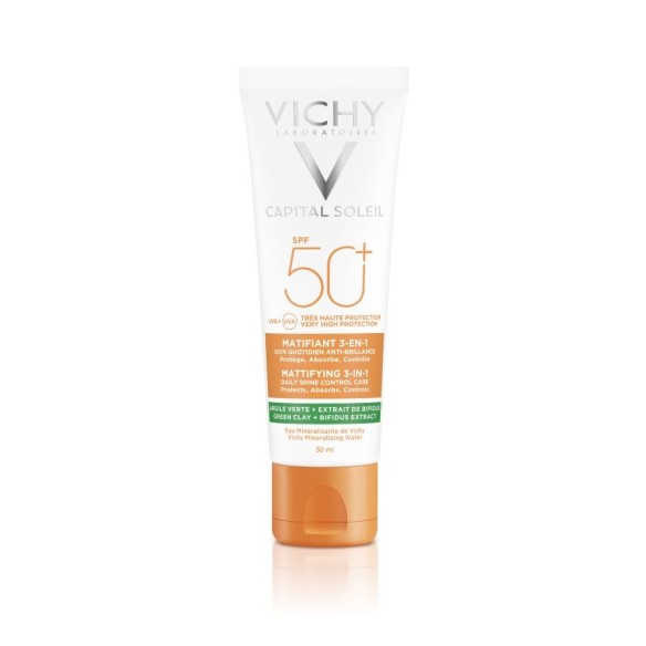 CAPITAL SOLEIL FLUIDO MATIFICANTE 3 EN 1 SPF 50 50 ML