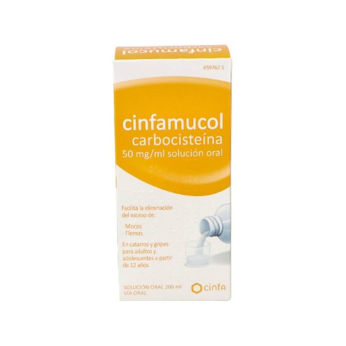 CINFAMUCOL CARBOCISTEINA 50 MG/ML SOLUCION ORAL 1 FRASCO 200 ML