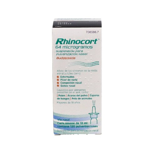 RHINOCORT 64 MICROGRAMOS/PULVERIZACION SUSPENSION PARA PULVERIZACION NASAL 120 DOSIS