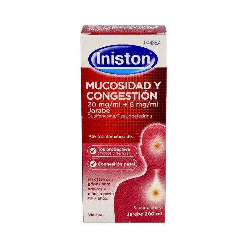 INISTON MUCOSIDAD Y CONGESTION 20 MG/ML  6 MG/ML JARABE 1 FRASCO 200 ML