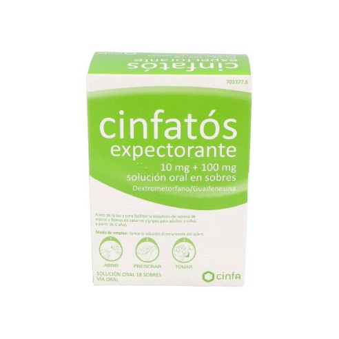 CINFATOS EXPECTORANTE 10 MG/100 MG 18 SOBRES SOLUCION ORAL